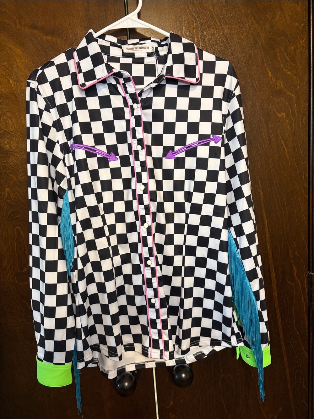 NWT Ranch Dress’n  rodeo shirt with fringe size medium